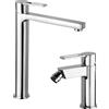 Paffoni coppia miscelatori lavabo alto e bidet senza scarico cromato mod. Ringo