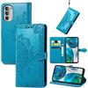 Fertuo Cover per Motorola Moto G52 / Moto G82, Custodia Portafoglio a Libro in Pelle Flip Cover con Porta Carte, Chiusura Magnetica [Disegni di Mandala] Case Antiurto per Moto G52 / G82, Blu