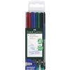 FABER-CASTELL - Pennarelli Multimark Non-Permanent M, 4 colori