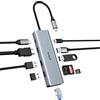 AYCLIF USB C Hub, 10 in 1 Dopua Monitor USB C Docking Station, laptop USB C Adapter (Gigabit Ethernet, 4K HDMI, USB 3.0, PD 100W, 3,5 mm MIC, lettore SD/TF) per MacBook Pro/Air, HP, Lenovo, Dell