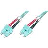 DIGITUS DK-2522-02/3 - Cavo In Fibra Ottica OM3 - 2 m - da ST a SC - Duplex - 1/10/40/100 Gbit/s - Cavo LAN In Fibra Ottica Multimodale MM - Tipo Di Fibra: 50/125 µ - Turchese (Aqua)
