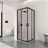 DEGHI Box doccia angolare 75x75 cm scorrevole trasparente telaio nero - Nait