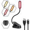 Toys4Boys Luce da Lettura per Libro USB LED, Lampada da Lettura Libro Letto, 3 Modalità di Temperatura Colorei (Rosso/Ambrata/Mista) -Dimmerabile Senza Livelli, 360° Flessibile per Kindle,Letto