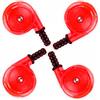 PIMKO Ruota in silicone per girello Baby Walker - Pezzo di ricambio, 4 pezzi/set, set di ruote, morbido (rosso)