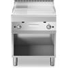 Fry Top a gas con piano ⅔ LISCIO e ⅓ RIGATO [CROMATO]. Dim.cm. 70x70x85H. - Potenza termica 11.40 Kw.
