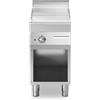 Fry Top elettrico con piano LISCIO. Dim.cm. 40x70x85H. - Assorbimento 4,5 Kw.