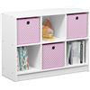 Furinno Libreria Basic 3 x 2 con Scomparti, Bianco / Rosa
