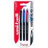 Uni-Ball Penna rollerball UB-188-Micro Air, inchiostro nero/blu/rosso Super Ink, a prova di manomissione, pennino per penna stilografica, confezione da 3 pezzi