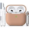 R-fun compatibile con AirPods 3a generazione 2021, per AirPods 3 Custodia Cover con kit di pulizia e portachiavi, morbida custodia protettiva in silicone, Tè latte