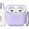R-fun compatibile con AirPods 3a generazione 2021, per AirPods 3 Custodia Cover con kit di pulizia e portachiavi, morbida custodia protettiva in silicone, Banana viola