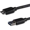 StarTech.com Cavo USB 3.0 Tipo A a Micro B Slim, Connetore USB3.0 a a Micro B Slim Superspeed Maschio/Maschio, 50 Cm