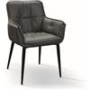 Konte.Design Set di sedie KENSINGTON in ecopelle antracite