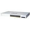 Cisco Switch Cisco 24 x 10/100/1000 (PoE+) + 4 x 10Gb Sfp+ (uplink) montabile su rack PoE+ (195 W) Bianco [CBS220-24P-4X-EU]