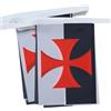 AZ FLAG Ghirlanda 6 Metri 20 Bandiere Beauceant Cavalieri Templari 21x15cm, Bandiera Ordine Del Tempio 15 x 21 cm - Festone Bandierine