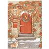 Carta di riso All Around Christmas porta rossa Stamperia