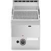 Fry Top da banco a gas con piano RIGATO cromata. Dim.cm. 30x60x28H. - Potenza termica 5.2 Kw