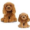 Living Nature Animale, Cane e Cucciolo Peluche Pet Spaniels, Colore Honey, Bundle, AN493