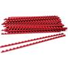 Alevar Dorsi in Plastica a Spirale per Rilegatura, 21 Anelli Diametro 6 mm, Formato A4, Capacità da 2 a 20 Fogli, Colore Rosso, Confezione da 100 Pezzi