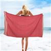 NARAMAKI® Telo Mare 90x170cm in Fouta Rosa con Frange 100% cotone -Ideale per Lettino Spiaggia,Mare e Piscina - Ottimo come Pareo e Asciugamano (ROSA)