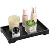 Luxspire Vassoio da Bagno, Vassoio Rettangolare in Resina, Organizer per Camera, Portaoggetti Resistente, Taglia M Vassoio per Shampoo Gioielli Asciugamano Sapone Pianta - Nero