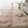 Jyswx Tappeto Peloso Salotto - Tappeti Soggiorno Moderni Grandi Dimensioni - Tappeto Lavabili Antiscivolo per Camera da letto, TieDye Beige, 50 x 120CM