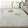 Jyswx Tappeto Peloso Salotto - Tappeti Soggiorno Moderni Grandi Dimensioni - Tappeto Lavabili Antiscivolo per Camera da letto, Bianco, 60x120 CM