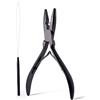 FOSHIO Microrings Extension Extension Pinze Set Parrucche Strumento di Estensione Capelli Passante Ago Ago, Strumento di Tiratura Nero