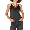 The Drop Natalie Top con scollo a V, con bordo in pizzo da Donna, Nero, XS