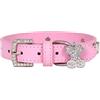 Corlidea Pet Bone - Collare per cani con strass, con guinzaglio allungabile