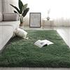 Jyswx Tappeto Peloso Salotto - Tappeti Soggiorno Moderni Grandi Dimensioni - Tappeto Lavabili Antiscivolo per Camera da letto, Verde Scuro, 50 x 120 cm