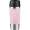 Emsa Tazza termica da viaggio Wave, 0,36 litri, tappo a vite, in acciaio inox, 4 ore di caldo e 8 ore di freddo, 100% a prova di perdite, lavabile in lavastoviglie, apertura a 360°, rosa pastello