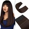 SEGO Extension Capelli a Clip 12 PCS Lunga Hair Extension Capelli Estensioni Lisci Sintetici Posticci Donna 55 cm Marrone medio