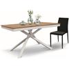 Tavolo VOLPAIA in legno, finitura rovere rustico e metallo verniciato bianco, allungabile 120×80 cm - 170×80 cm