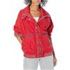 Calvin Klein Lightweight Water Resistant Everyday Windbreaker Giacca a Vento, Logo a Righe Cremisi, S Donna