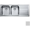 Franke Lavello da Cucina 2 Vasche a Sinistra ad Incasso 116X50 cm Acciaio Inox Modello Logica Line Dekor 101.0086.271 Franke