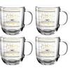Leonardo Emozione 046453 - Set di 4 tazze in vetro lavabili in lavastoviglie, con scritta dorata, 400 ml