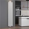 ELEGANT - Radiatore a pannello verticale di design, 1800 x 354 mm, colore bianco, doppio strato, connettore centrale, scaldasalviette