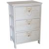 Armonia Cassettiera armonia white washed 3 cassetti cuore e fiocchi in legno di paulownia 40x29x58 cm