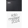 rido/idé Agenda giornaliera modello Merker 2024, 1 pagina = 1 giorno, dimensione foglio: 10,8 x 20,1 cm, colore: nero