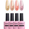 AIMEILI Shimmery Smalto Semipermanente Colori Unghie Kit in Gel UV LED Soak Off Gel Nail Polish Gift Set 4x10ML - Kit 30