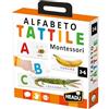 HEADU - Alfabeto Tattile Montessori - L'Unico e Originale per Imparare a Leggere a Tre Anni | Gioco Educativo Montessori 3-6 Anni, Lettere Smerigliate, Idea Regalo Bambini 3 4 5 6 Anni, Made in Italy