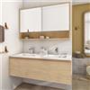 Arredo bagno naturale e shabby : Top legno massello grezzo 120x50x6cm con  staffe sospese