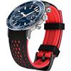 Kai Tian durevole due toni in silicone curvo estremità 20 millimetri da corsa in gomma Watch Bands nero (punto rosso + fibbia nera) per gli uomini le donne