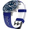 Kai Tian durevole due toni in silicone curvo estremità 20 millimetri da corsa cinturini in gomma orologio bracciale blu (punto bianco + fibbia nera) per gli uomini donne
