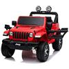 Tecnobike Shop Auto Macchina Elettrica per Bambini Jeep Fiat Wrangler Rubicon 12V Telecomando 2 Posti Sedile in Pelle Mp3 Luci e Suoni (Rosso)