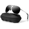 MXNXEU Occhiali da sole uomo occhiali da guida polarizzati nero occhiali da sole polarizzati uomo outdoor vintage unisex UV400 guida occhiali da sole nero/argento