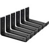 MLOQI 6 Pezzi Staffa per Mensola Pesanti Supporti Appesa Muro, Tipo L Staffe per Mensole a Parete, Scaffali a Parete Impieghi Gravosi con Viti per Capannone, Libreria, Nero (15 cm)