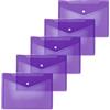 HERMA 20061 - Cartellina portadocumenti, formato DIN A5 (25 x 18 cm, polipropilene, 5 pezzi) trasparenti con bottone automatico, per scuola, università, ufficio, buste in polipropilene, colore: viola