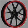 Autodomy Set Completo per 2 Ruota Adesivi Cerchi Moto 10 mm 15-19 Pollici | Riflettente Adesivi x Cerchi Moto Resistente a Pioggia e Raggi UV | Strisce Adesive per Auto e Scooter Rosso