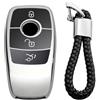 M.JVisun Morbido TPU Custodie per Chiavi Auto Per Mercedes-Benz 2019-2022 Classe A C G 2017-2022 Classe E 2018-2021 Classe S Cover Chiave Guscio Chiavi -Lucido Argento - Intrecciato Portachiavi